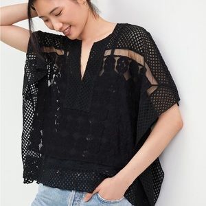 Anthropologie Cropped Lace Poncho